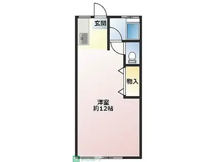田園コーポ3号棟(ワンルーム/2階)の間取り写真