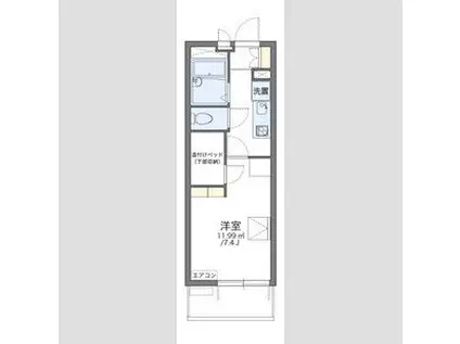 レオパレス道明町(1K/2階)の間取り写真