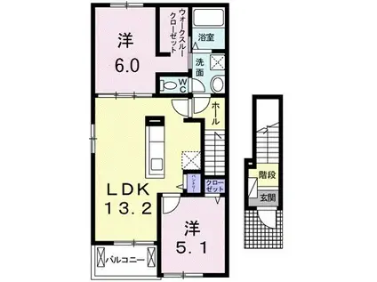 シーフロント プラナス(2LDK/2階)の間取り写真