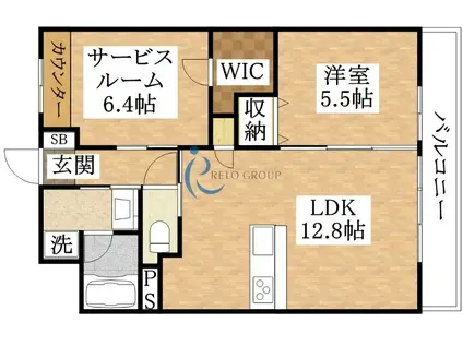 ラヴィータ平野(2LDK/3階)の間取り写真