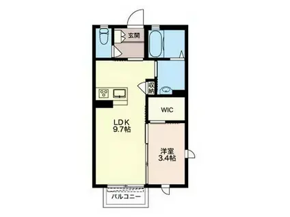 レティシア文京(1LDK/1階)の間取り写真