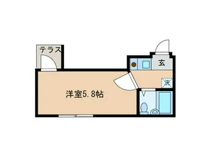 シャンテ日暮里(1K/2階)の間取り写真