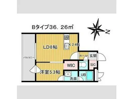 DOMAIN23(1LDK/4階)の間取り写真