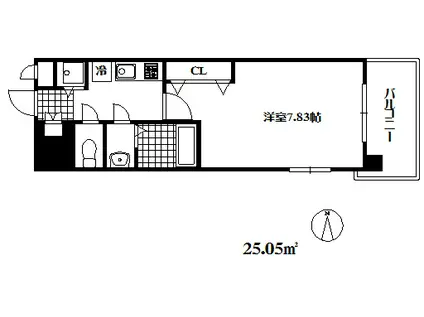 ラグゼ東灘(1K/3階)の間取り写真