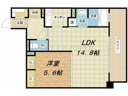 G- FLAT(1LDK/3階)の間取り写真