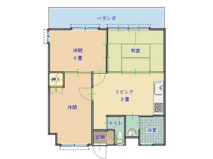 トーマスマンション真栄原(3LDK/6階)の間取り写真