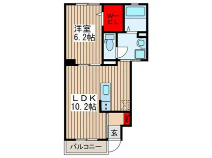 ARENA TAKINISHI(1LDK/1階)の間取り写真