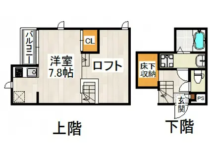 CB東大宮リブレ(1K/2階)の間取り写真