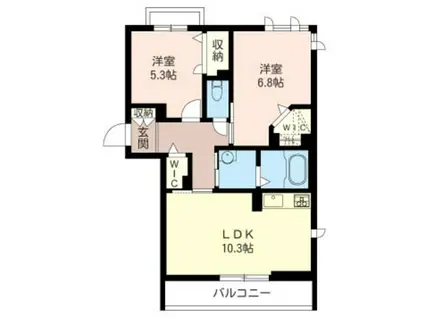 アヴリル ブランシュ C(2LDK/3階)の間取り写真