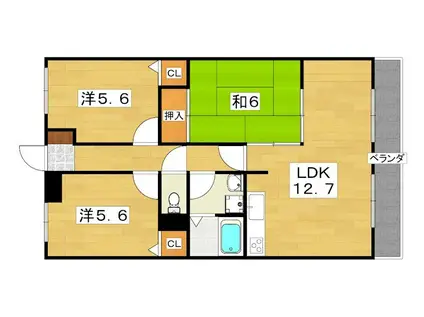 欅ガーデン(3LDK/3階)の間取り写真