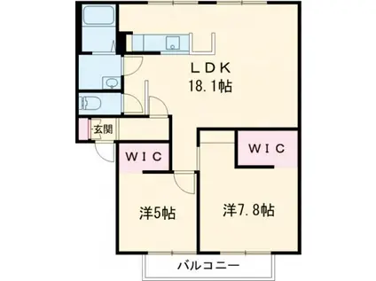 フレグランス横津(2LDK/2階)の間取り写真