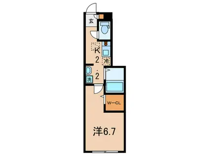 石川台レジデンス(1K/1階)の間取り写真