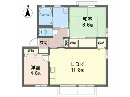 ファミール・ビレジ C棟(2LDK/2階)の間取り写真