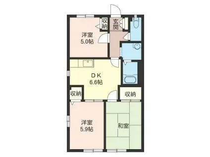 ラ・シャルマン(3DK/1階)の間取り写真