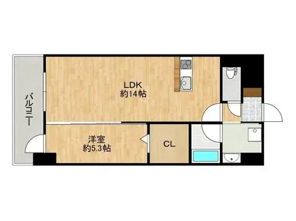 CREWS.REINE(1LDK/6階)の間取り写真