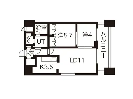 パークアクシス札幌植物園前(2LDK/5階)の間取り写真