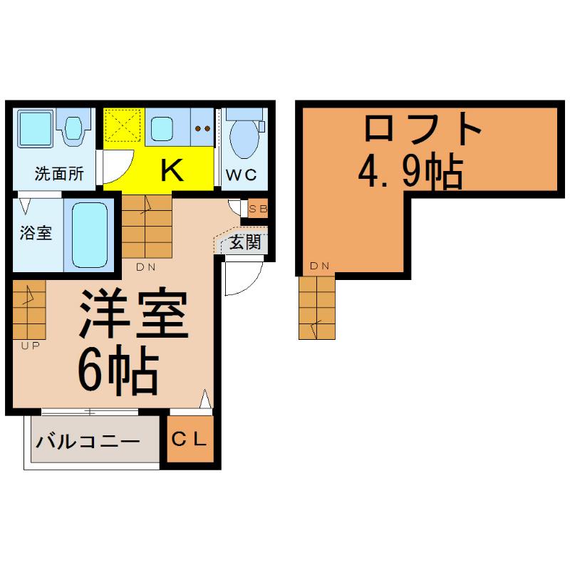アークラヴィータ(1K/1階)の間取り写真