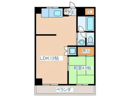 KKハイム(1LDK/3階)の間取り写真