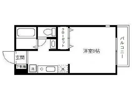 ファンズ・ヒル(1K/1階)の間取り写真