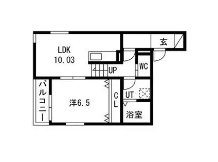リヴェール神郷(1LDK/1階)の間取り写真