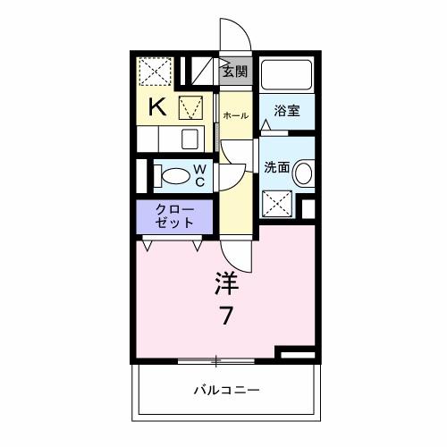 アステリア(1K/1階)の間取り写真