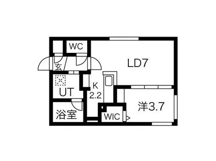 マイン白石(1LDK/3階)の間取り写真
