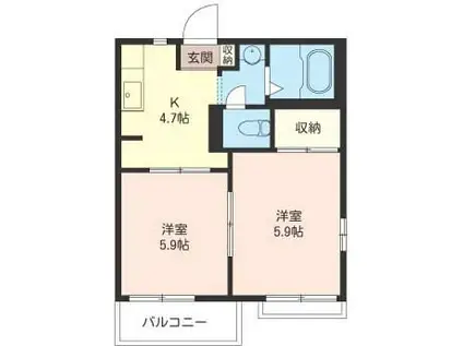 リラハウス(2DK/1階)の間取り写真