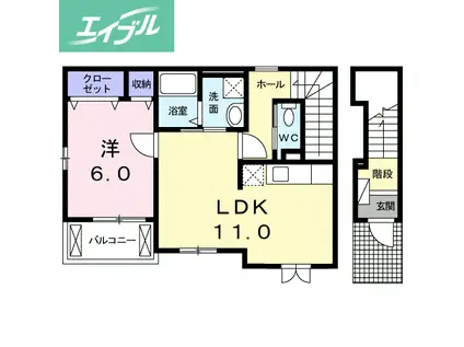 ソルパティオ I(1LDK/2階)の間取り写真