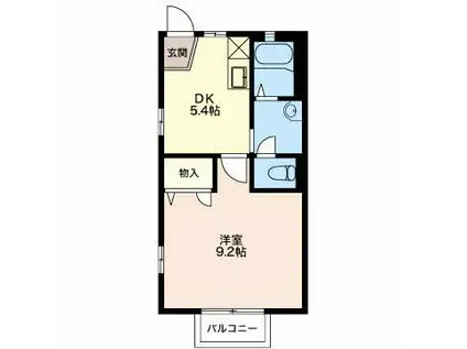 ＪＲ中央線 塩尻駅 徒歩6分 2階建 築29年(1DK/2階)の間取り写真