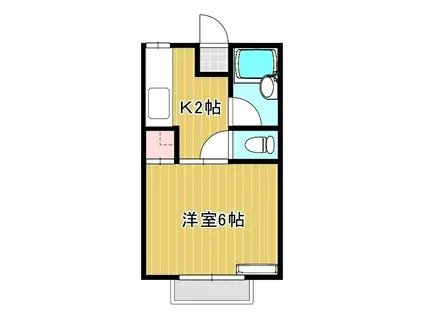ニューパリヤM(1K/1階)の間取り写真