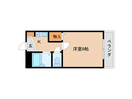 パークコート・生駒・イースト(1K/3階)の間取り写真