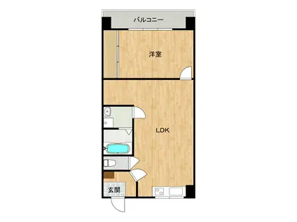 ウィンガーデン(1LDK/8階)の間取り写真