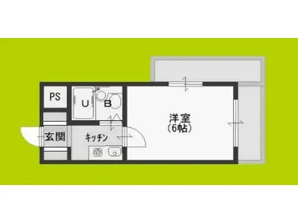 グラシア松屋町(1K/6階)の間取り写真