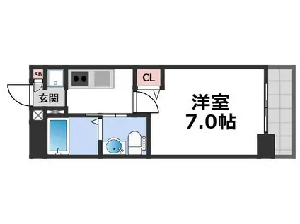 M´プラザ小阪駅前(1K/9階)の間取り写真