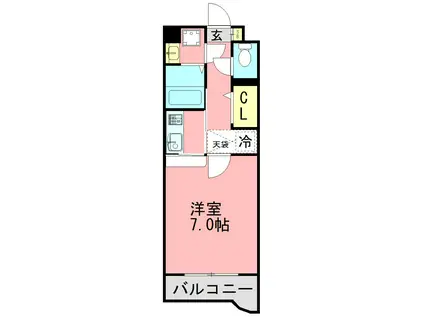 セリュー・トーレ(1K/1階)の間取り写真