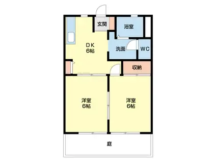 サニーヒルズ清水(2DK/1階)の間取り写真