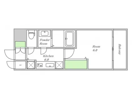 プレサンス大阪福島レシェンテ(1K/12階)の間取り写真