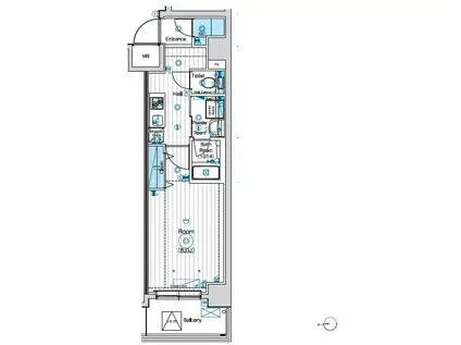MAXIV川口並木(1K/4階)の間取り写真