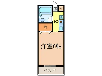 レイクハイツ(1K/1階)の間取り写真