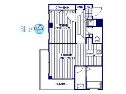 ラフィネシャンブル(1LDK/4階)の間取り写真