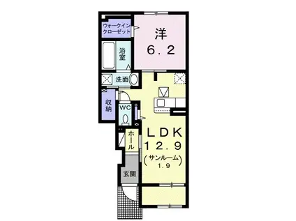 トレス バウム(1LDK/1階)の間取り写真