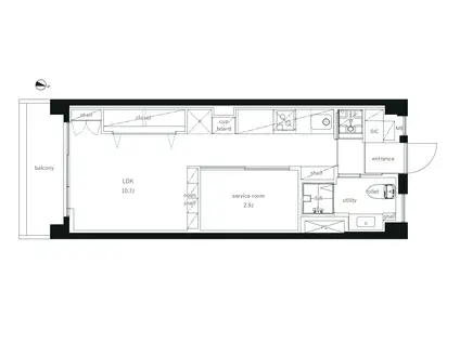 コーポ大岡山(1LDK/8階)の間取り写真
