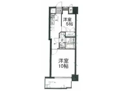 グラン藍場浜(2K/3階)の間取り写真