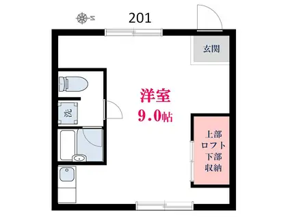 久が原3丁目コーポ第1(ワンルーム/2階)の間取り写真
