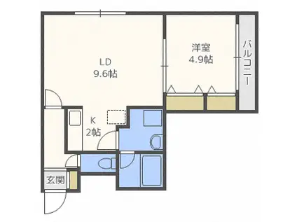 ロゼジョーヌ(1LDK/4階)の間取り写真