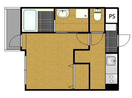 THE MODREN京町(1K/6階)の間取り写真