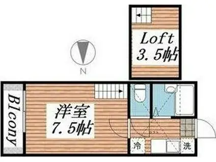 ハイツピアV(1K/1階)の間取り写真
