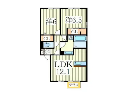 WIT印西(2LDK/2階)の間取り写真