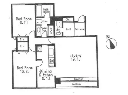 KS GARDEN(2LDK/1階)の間取り写真
