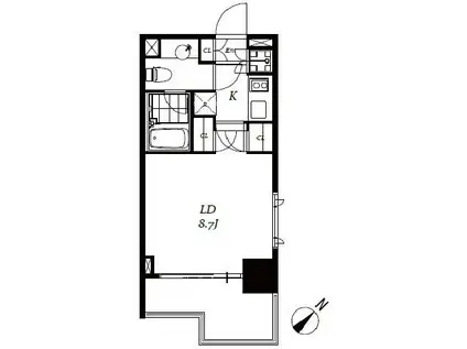 チェスターコート御茶ノ水(1K/2階)の間取り写真